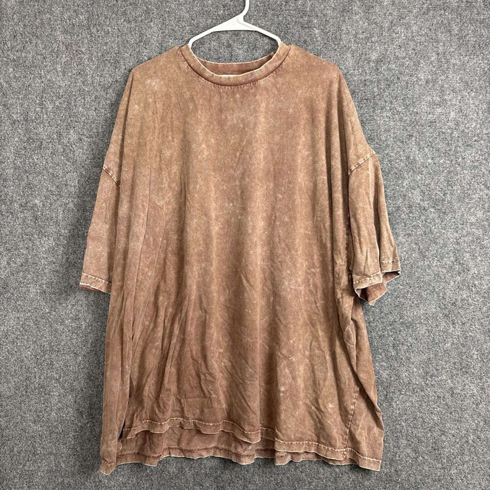MNML Mineral Wash Oversized T-shirt Mens Size M Brown Distressed Grunge